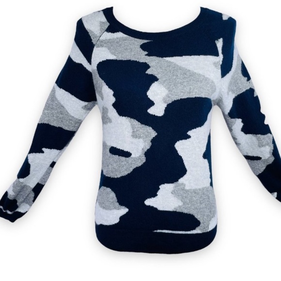 Brodie Cashmere Grey & Mint Coco Camo Jumper with Neon Yellow Trim main image 1